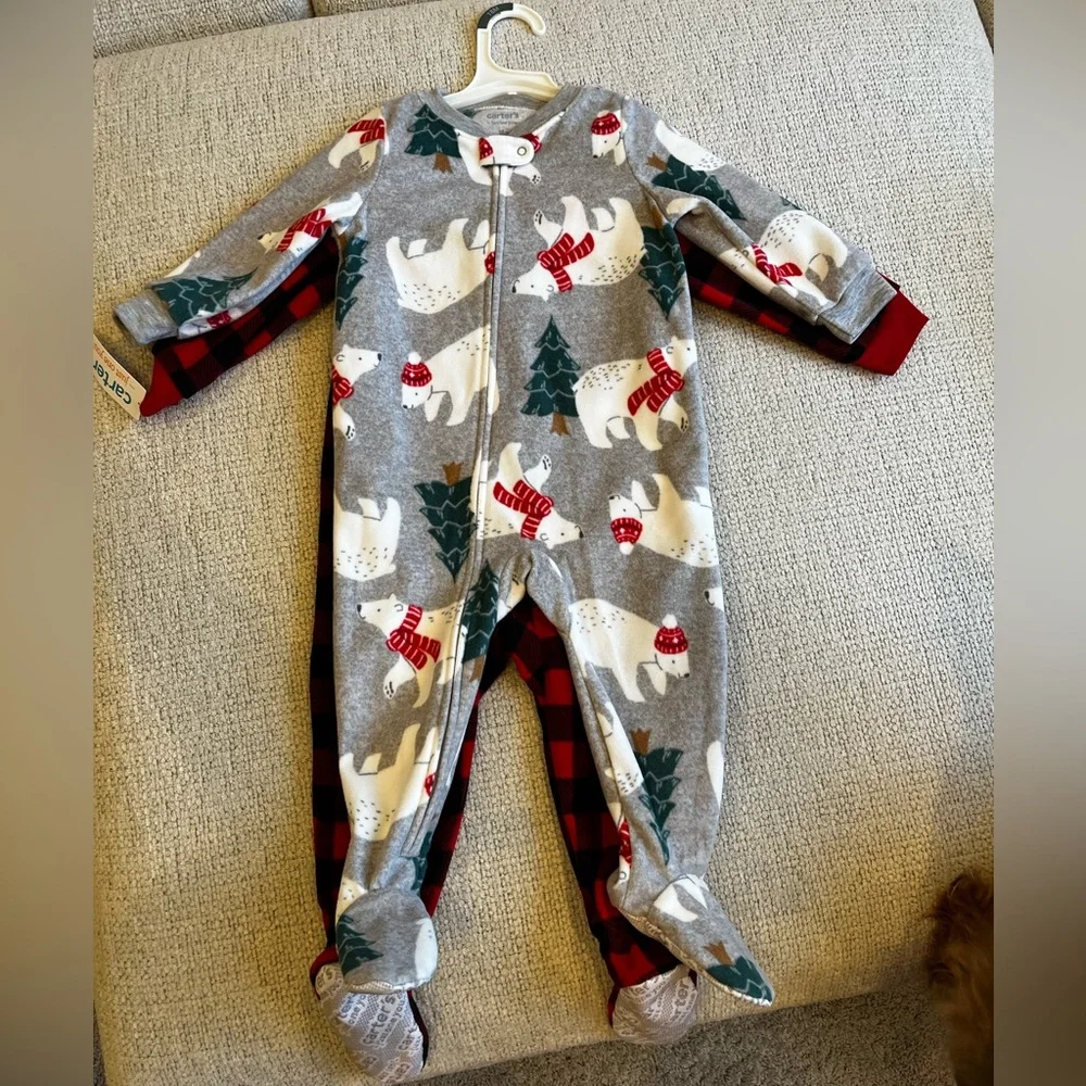 Carter’s Just One You Toddler 2 Pack Fleece Winter Pajamas 18 Month NWT